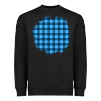 Black Winter Tartan Patch Heavyweight Sweatshirt - BundleAndBundleShop