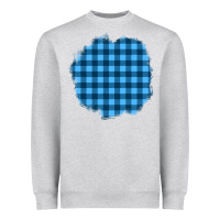 Heather Grey Winter Tartan Patch Heavyweight Sweatshirt - BundleAndBundleShop