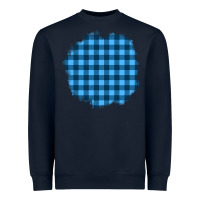 Navy Winter Tartan Patch Heavyweight Sweatshirt - BundleAndBundleShop