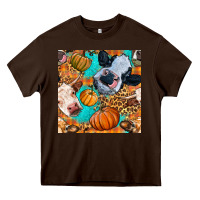 Chocolate Brown autumn cows seamless pattern Heavy Core Tee - BundleAndBundleShop