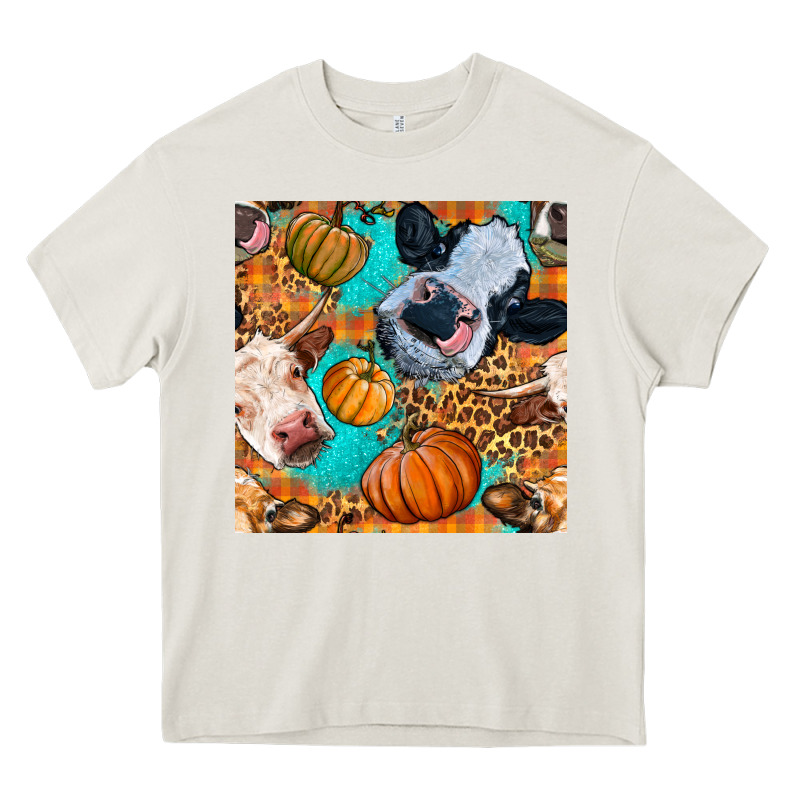 Autumn Cows Seamless Pattern Heavy Core Tee by BundleAndBundleShop | Teevron