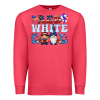 Cardinal Red white cool with gnomies 4th of july Premium Sweatshirt - HowdyJamesFarm