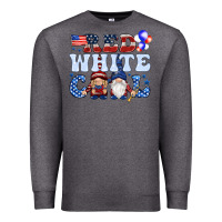 Charcoal Heather Red white cool with gnomies 4th of july Premium Sweatshirt - HowdyJamesFarm
