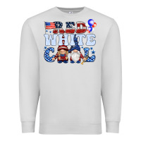 Dove Grey Red white cool with gnomies 4th of july Premium Sweatshirt - HowdyJamesFarm