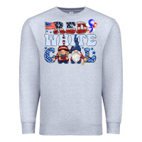 Heather Grey Red white cool with gnomies 4th of july Premium Sweatshirt - HowdyJamesFarm