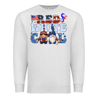 Oatmeal Heather Red white cool with gnomies 4th of july Premium Sweatshirt - HowdyJamesFarm