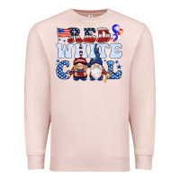 Pale Pink Red white cool with gnomies 4th of july Premium Sweatshirt - HowdyJamesFarm