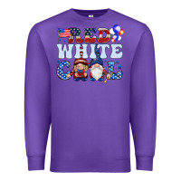 Purple Red white cool with gnomies 4th of july Premium Sweatshirt - HowdyJamesFarm
