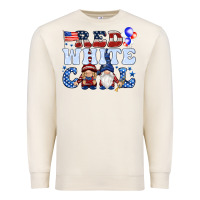 Sandshell Red white cool with gnomies 4th of july Premium Sweatshirt - HowdyJamesFarm