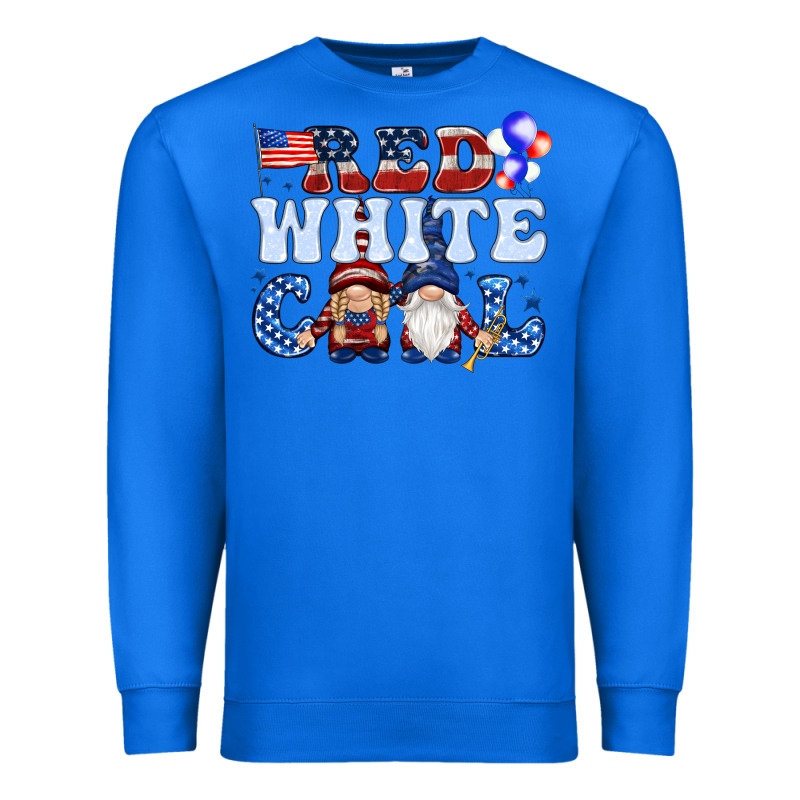 Red White Cool With Gnomies 4th Of July Premium Sweatshirt by HowdyJamesFarm | Teevron