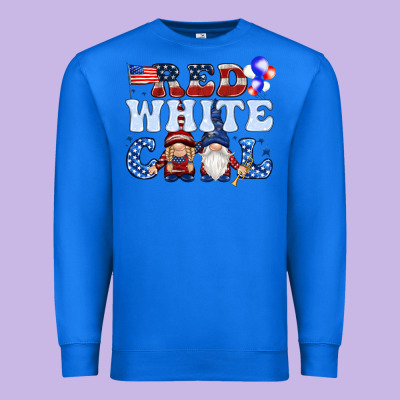 Red White Cool With Gnomies 4th Of July Premium Sweatshirt Designed By Howdyjamesfarm