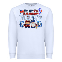White Red white cool with gnomies 4th of july Premium Sweatshirt - HowdyJamesFarm