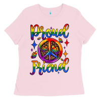 Bubblegum Pink proud friend Ladies Tee - JahusDesignShop