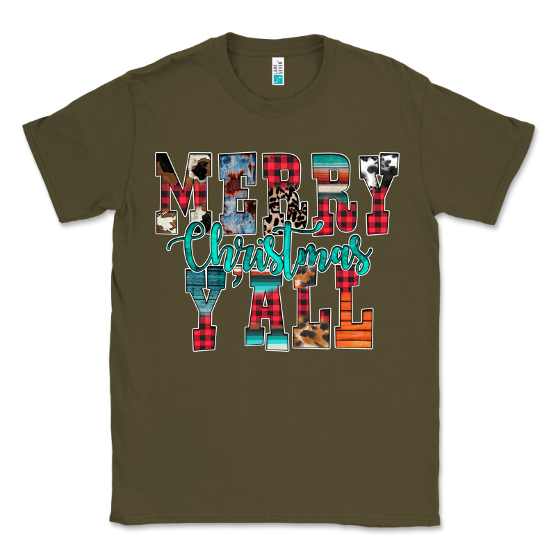 Merry Christmas Y'all Classic Tee by CowhideDigitalArt | Teevron