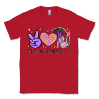 Red peace love make up Classic Tee - MaliasSmallBusiness