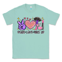 Seafoam peace love make up Classic Tee - MaliasSmallBusiness
