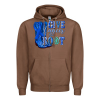 Chestnut give cancer the boot colon cancer blue ribbon nca Zipper Hoodie - NancyCooperArtShop