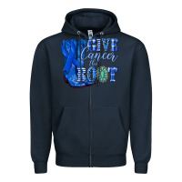 Navy give cancer the boot colon cancer blue ribbon nca Zipper Hoodie - NancyCooperArtShop