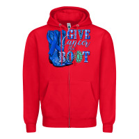 Red give cancer the boot colon cancer blue ribbon nca Zipper Hoodie - NancyCooperArtShop
