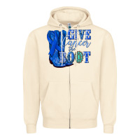 Sandshell give cancer the boot colon cancer blue ribbon nca Zipper Hoodie - NancyCooperArtShop