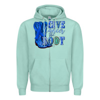 Seafoam give cancer the boot colon cancer blue ribbon nca Zipper Hoodie - NancyCooperArtShop
