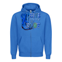 True Royal give cancer the boot colon cancer blue ribbon nca Zipper Hoodie - NancyCooperArtShop