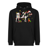 Black christmas holstein cow Heavyweight Hoodie - CowGirlArtShop