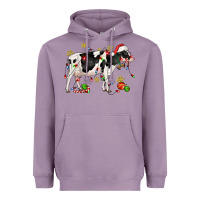 Lavender christmas holstein cow Heavyweight Hoodie - CowGirlArtShop