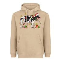 Christmas Holstein Cow Heavyweight Hoodie | Teevron