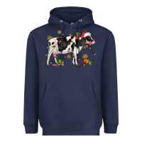 Navy christmas holstein cow Heavyweight Hoodie - CowGirlArtShop
