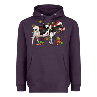 Plum christmas holstein cow Heavyweight Hoodie - CowGirlArtShop