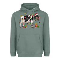 Sage christmas holstein cow Heavyweight Hoodie - CowGirlArtShop