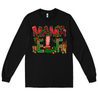 Black Christmas Mama Elf Long Sleeve Tee - BundleAndBundleShop