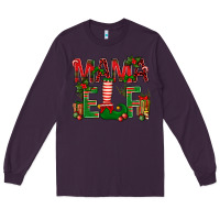 Plum Christmas Mama Elf Long Sleeve Tee - BundleAndBundleShop