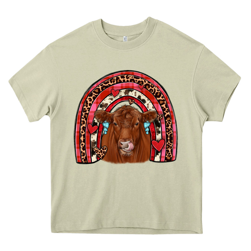 Valentines Red Angus Rainbow Heavy Core Tee by JahusDesignShop | Teevron