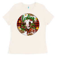 Bone Christmas feeling jolly cow ornament Ladies Tee - Artiststas