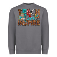 Storm Teach Love Inspire With Leopard Heavyweight Sweatshirt - BundleAndBundleShop