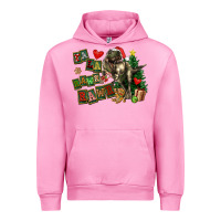 Fuchsia Pink Fa La La Trex Christmas Urban Hoodie - FaDigitalArtStudio