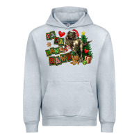 Heather Grey Fa La La Trex Christmas Urban Hoodie - FaDigitalArtStudio