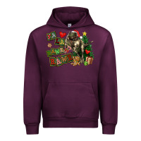 Mauve Wine Fa La La Trex Christmas Urban Hoodie - FaDigitalArtStudio