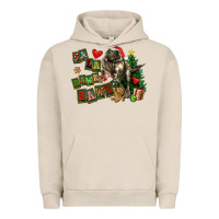 Pigment French Oak Fa La La Trex Christmas Urban Hoodie - FaDigitalArtStudio