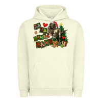Pigment Pistachio Fa La La Trex Christmas Urban Hoodie - FaDigitalArtStudio