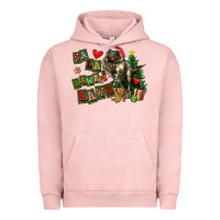 Pigment Salmon Fa La La Trex Christmas Urban Hoodie - FaDigitalArtStudio