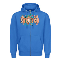 True Royal I am a survivor peach ribbon Zipper Hoodie - NancyCooperArtShop