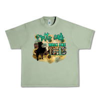 Oil Green pretty girls walk like this Urban Heavy Tee - NancyCooperArtShop