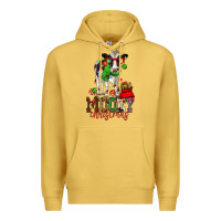 Antique Gold mooey christmas holstein cow Premium Hoodie - CowGirlArtShop