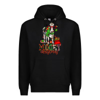Black mooey christmas holstein cow Premium Hoodie - CowGirlArtShop