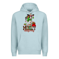 Blue Mist mooey christmas holstein cow Premium Hoodie - CowGirlArtShop