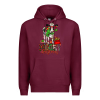 Burgundy mooey christmas holstein cow Premium Hoodie - CowGirlArtShop