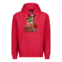 Cardinal mooey christmas holstein cow Premium Hoodie - CowGirlArtShop